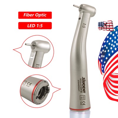 SANDENT Dental Electric 1:5 Increasing Fiber Optic LED Contra Angle Handpiece