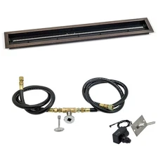 AFG Spark Ignition Fire Pit Kit w/ Bronze Trough Pan, 48x6 Inch, NG (NG)