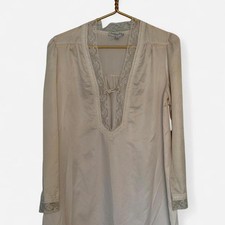 Cream vintage 1960s silk Christian Dior lingerie dress with lace details