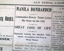 BATTLE OF MANILA BAY Philippines Admiral George Dewey's VICTORY 1898 Newspaper