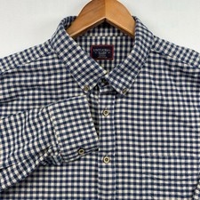 UNTUCKit Shirt Mens XL Relaxed Fit Blue Gingham Check Flannel Cerasuolo