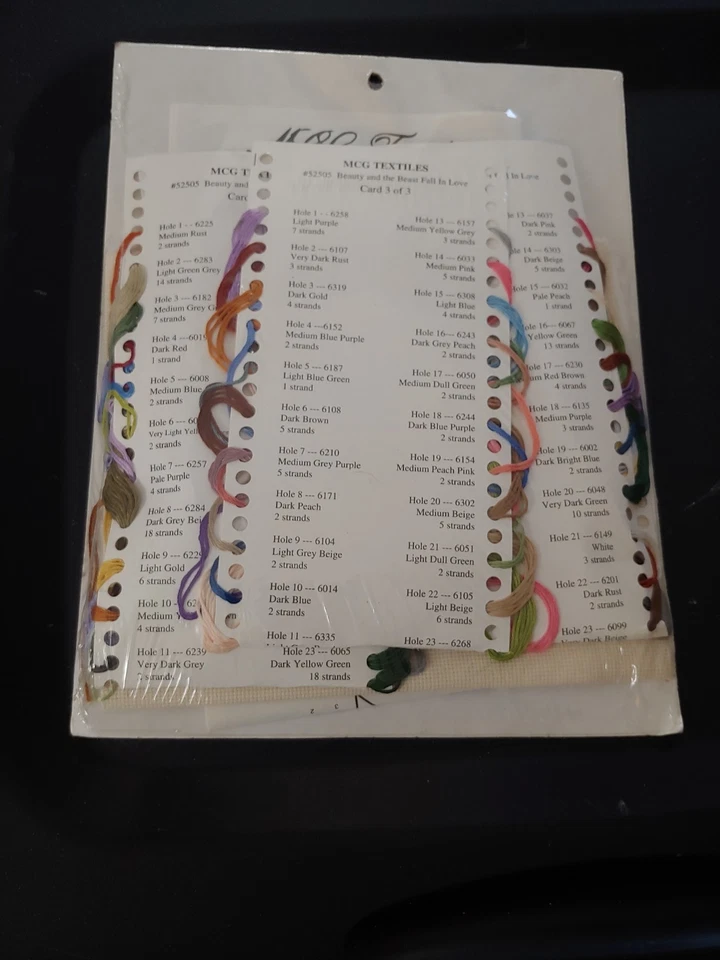 DISNEY KINCADE BEAUTY AND THE BEAST FALLING IN LOVE CROSS STITCH KIT # 52505 NEW - Image 3 of 4