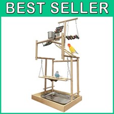 Natural Wood Bird Playground Stand