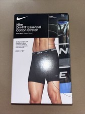 Nike Men's Dri- Fit Cotton Stretch Long Boxer Brief 3-Pack Size XL