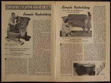 "Simple Upholstery" 1948 HowTo Info Herman Hjorth Chairs Sofas Stools Couches