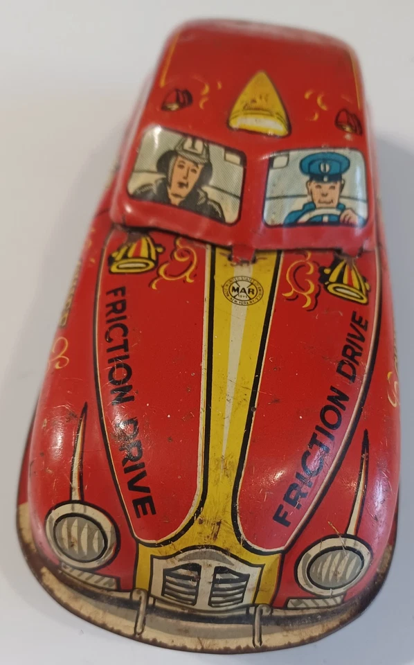 "CHIEF DE BOMBEROS SÚPER RARO - 7"" MARX CHIEF FRICTION DRIVE - DEPARTAMENTO DE BOMBEROS NO. 1 Foto 4 de 4