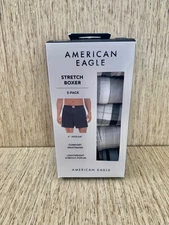 Men's American Eagle AEO Stretch Boxer Shorts Medium (32-34 Waist) Lot Of 5 New