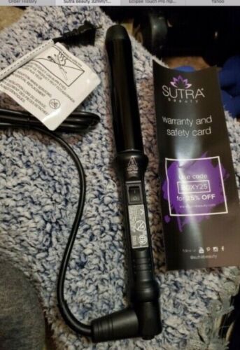 Sutra Beauty 32mm/1.25 inch Ceramic Ionic Clipless Curling Iron Color Black, New - Picture 2 of 4