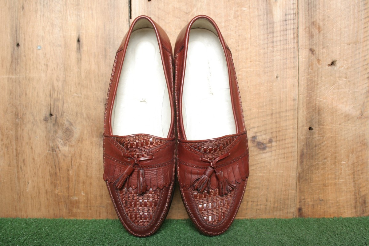 JOHNSTON & MURPHY Brown Leather & Waxed Cord Moc Toe Kiltie  display picture 3