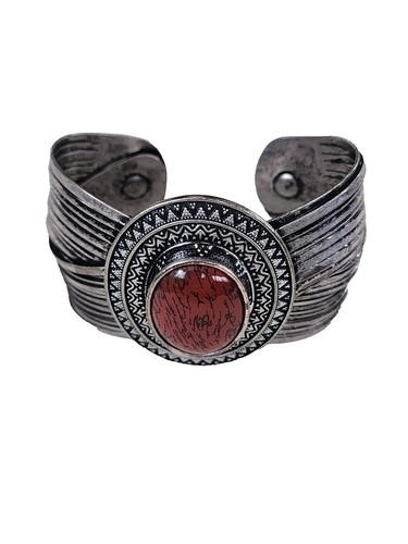 Premier Designs Jewelry Tri-Colored Bangle Signed PD Hinged  display picture 3