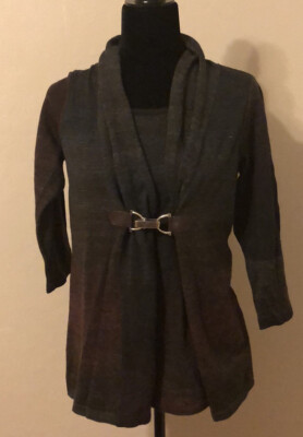 Christopher & Banks Double Layer Sweater With Buckle 18  P2P 26  Length Small