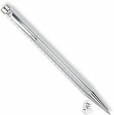 Caran d'ache  Ballpoint Pen Ecridor Chevron Silver  Pen New In Box 0890.306