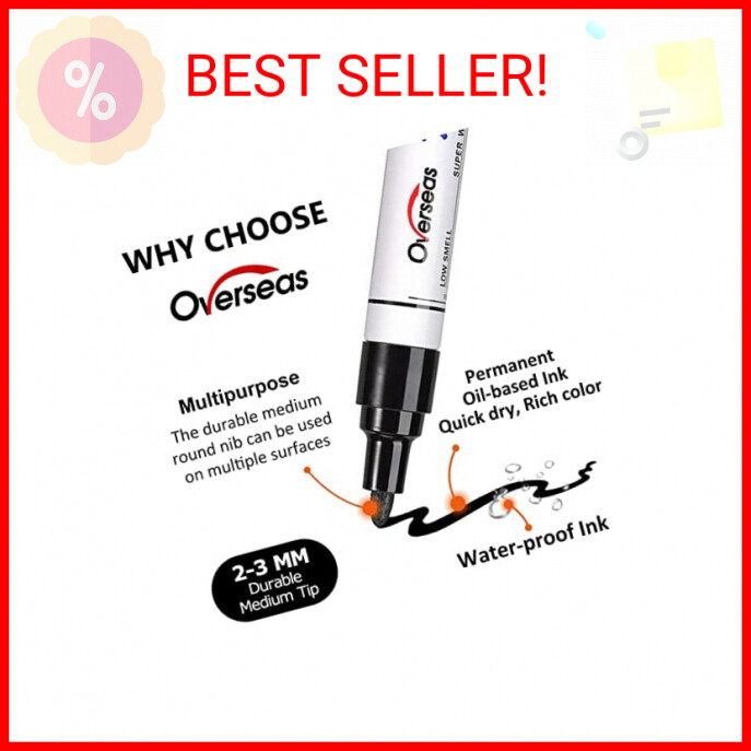 Permanent Paint Pens White Markers - 2 Pack Single color Oil Based Paint Markers