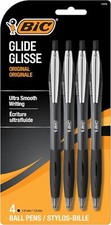BIC Atlantis Original Retractable Ball Pen, Medium Point 1.0mm , Black, 4-Count