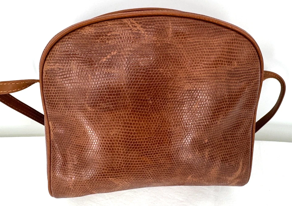 De Colección Nina Ricci Paris Coñac Marrón Cuero Mensajero Bandolera Bolso de Mano Cartera Foto 2 de 4