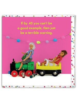 Funny 40th Birthday Card 'Terrible Warning' Age 40 Witty Amusing Novelty Humour