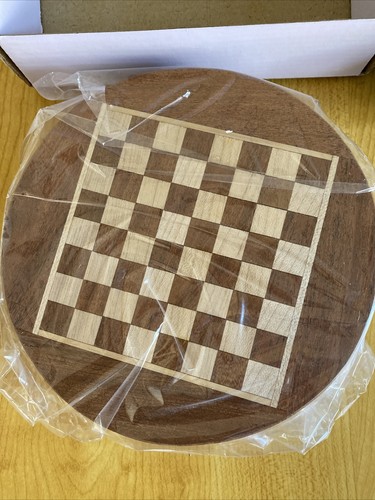 Travel Series Magnetic Round Shape Chess Set In Sheesham Wood 6inches NEW - Picture 4 of 8