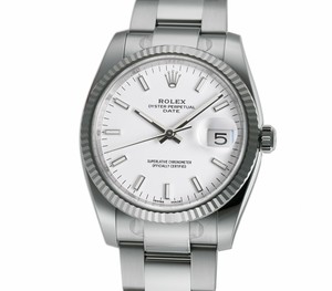Rolex Watch 34mm Date Ref 115234 18K Gold Stainless Z Serial Factory  DiamondDial – NGDC.LA