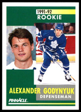 1991-92 Pinnacle #318 Alexander Godynyuk Rookie Card Toronto Maple Leafs /RC. rookie card picture