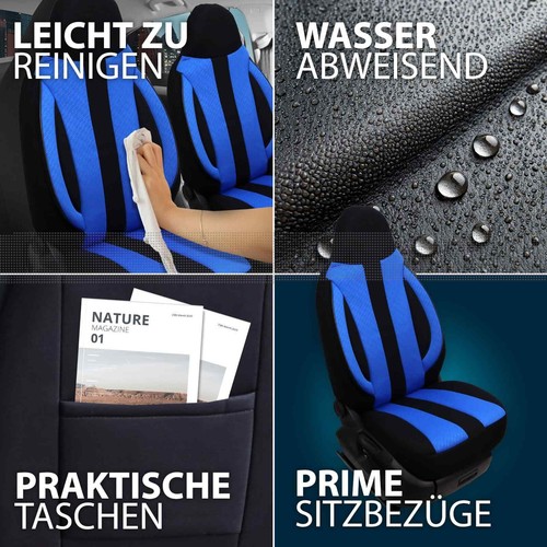 Fundas de asiento Pilot adecuadas para Iveco Iveco Daily 4 (negro-azul) | Delanteras ZENO506 - Imagen 10 de 12
