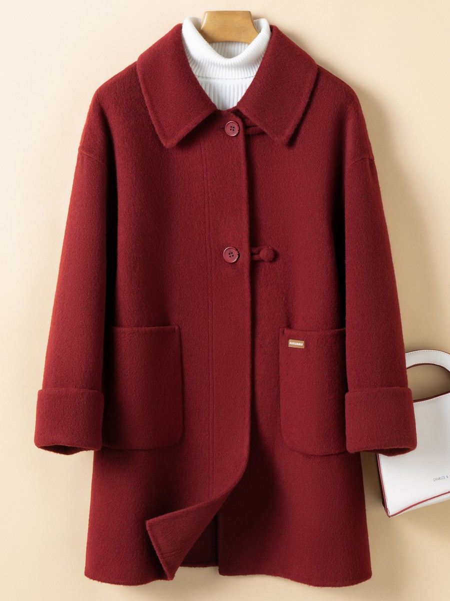 ジャケット・アウター CASHMEREWOOLMOSSERSOUTIEN COLLAR COAT Cashmere Coat Women's Winter Long Style Mom's Warm Lapel Collar
