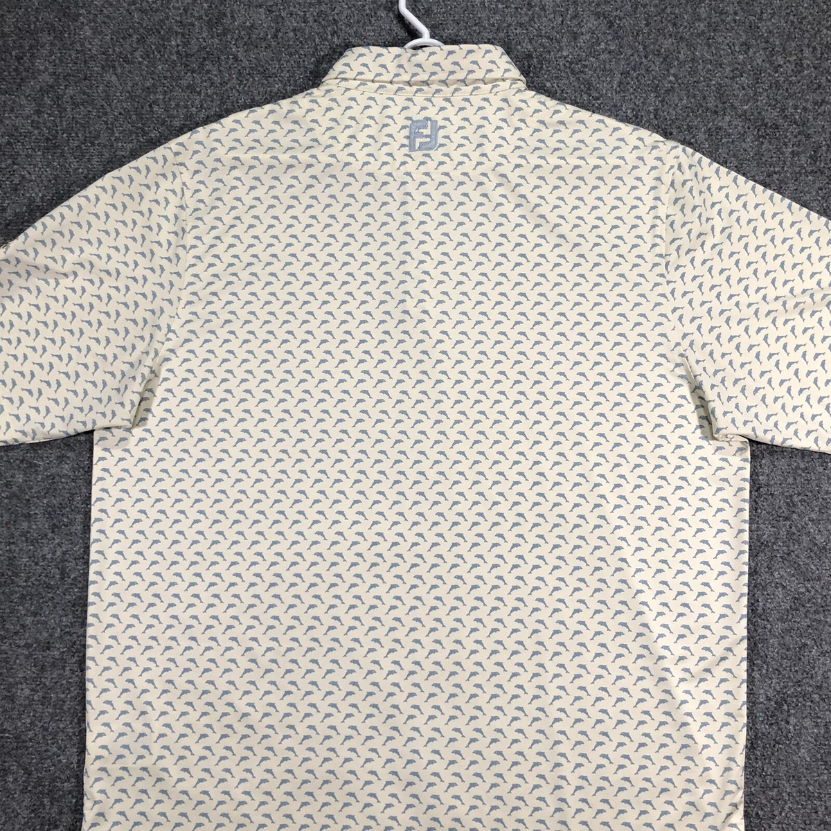 トップス Yellow/FJ ORIGINAL PRINT NEL M FootJoy Golf Shirt Leaping Dolphin Print Yellow FJ Embroidered