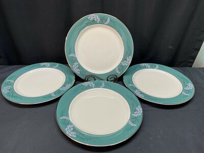 Fleetwood ''QUEENS LACE / Green'' ~ Set of 4 ~ Dinner Plates ~ 10 3/4''
