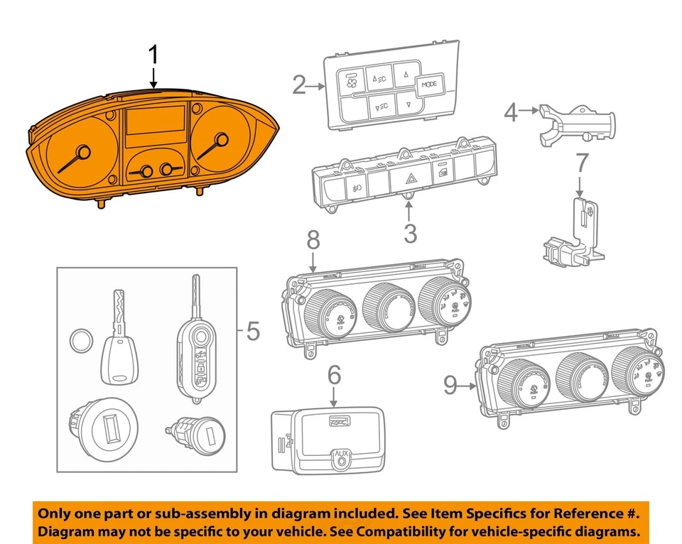 Medidor de velocímetro usado se adapta a: Ram Promaster 2500 2014 furgoneta clúster MPH mercado de EE. UU. 1 Foto 3 de 4