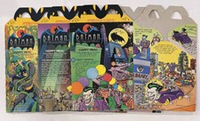 Batman Animated Series Lot McDonalds 3x Happy Meal Box 1993 Never Used Nice