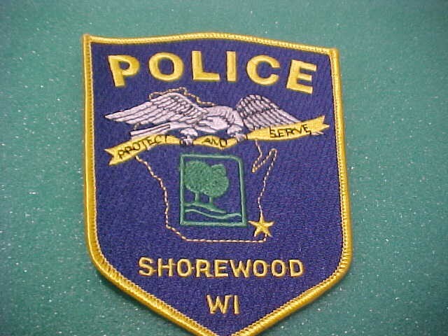SHOREWOOD WISCONSIN POLICE PATCH SHOULDER SIZE UNUSED BLUE NOT A BADGE ...