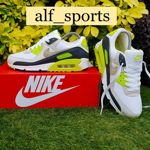 ❤ BNWB & Authentic Nike ® Air Max 90 Trainers in White, Cyber & Volt UK Size 8 - Picture 6 of 18