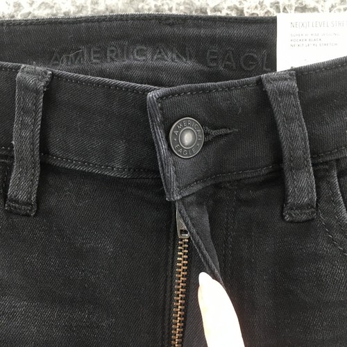 American Eagle Super High Rise Jegging Jeans Womens 2S (actual 26x27) Black NEW - Picture 3 of 24