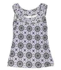 Women’s Vintage New York & Company Purple Abstract Sleeveless Blouse Size Small