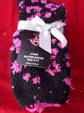 2 Pair Womens Medium Beverly Hills Polo Club Fuzzy Crew Butter Socks 9-11 