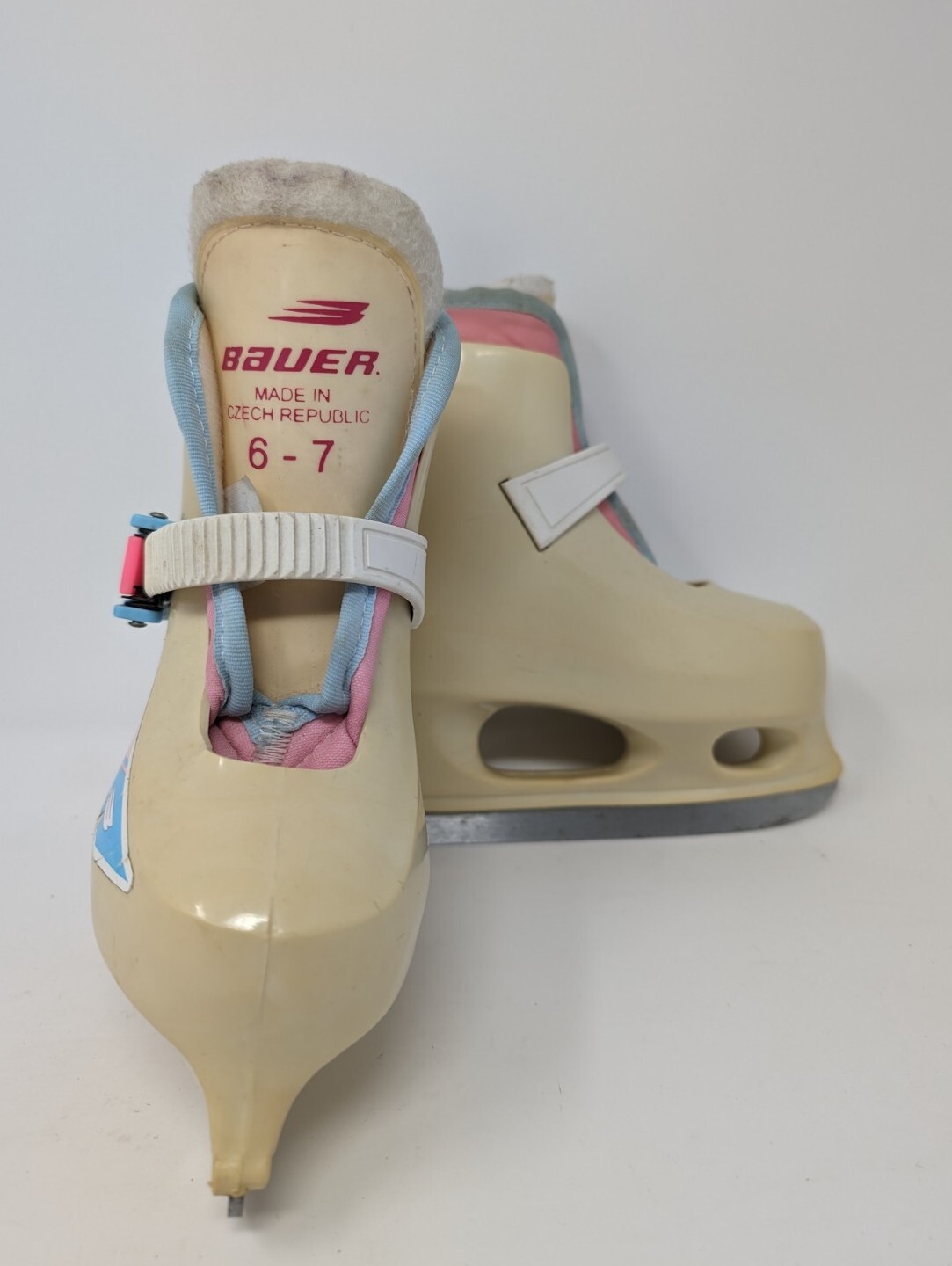 Bauer Lil Angel Toddler Girl White Pink Ice Hockey Skates Size 67