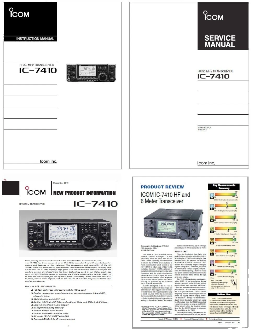 Manuales y revistas de comunicación por radio Icom