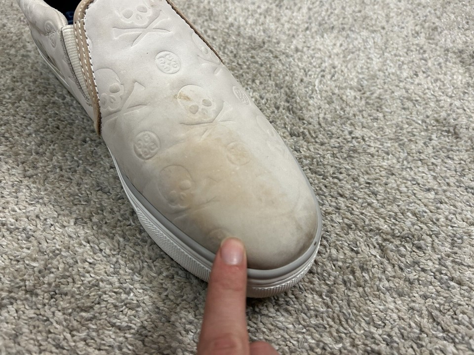 G FORE Slip On Disruptor Street Shoes Skull Embossed Stone Men's 9.5