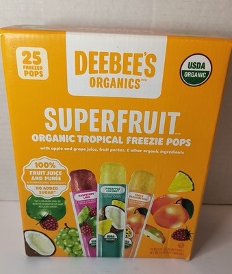 DeeBee's Organics Classic SuperFruit Freezie 100% Real Fruit Freezer Pops 1 Box