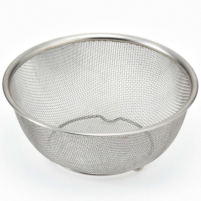 New MUJI Stainless Steel Fine Mesh Flat Strainer & Bowl SET !! 7.5X3.1