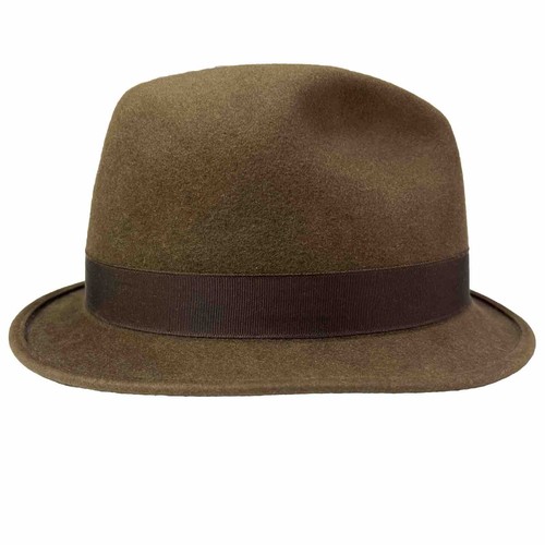 Optimo Hat Chicago-Brown Trilby with Fedora Crease-59 CM- 7 3/8 Beaver Felt - Picture 3 of 7