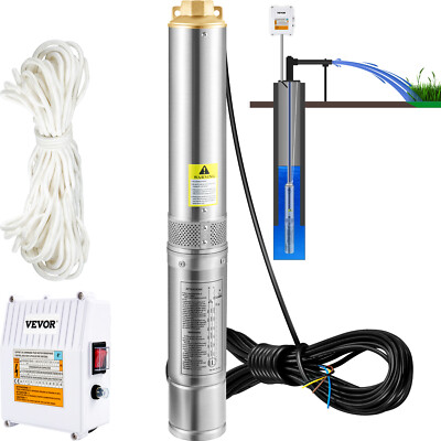 VEVOR 4 Zoll 1100W Tiefbrunnenpumpe Brunnenpumpe 11400L/h sandresistent bis 5%