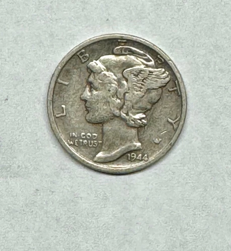 1944-P  Mercury Silver Dime, Fine Circ.