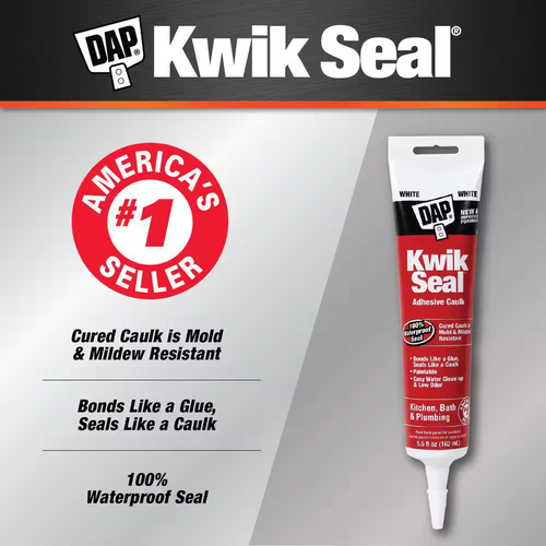 Kwik Seal 5.5 oz. White Kitchen and Bath Adhesive Caulk - Picture 2 of 9