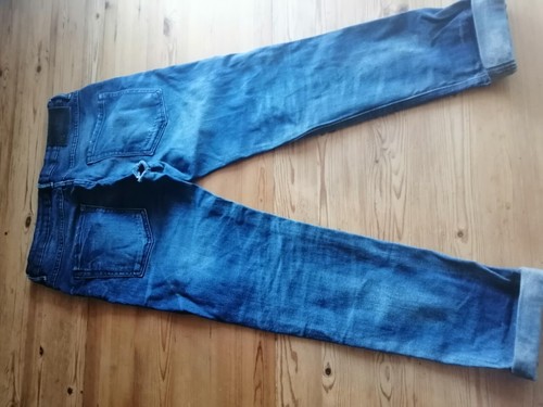 Jeans Denim Co Skinny Gr. 44 W32 L30 Risse Fransen Destroyed blau - Bild 8 von 8