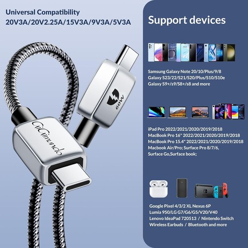 60/66/100W Nylon Braided USB C to USB C Charger Cable for MacBook Pro 4m/6m - Picture 31 of 31