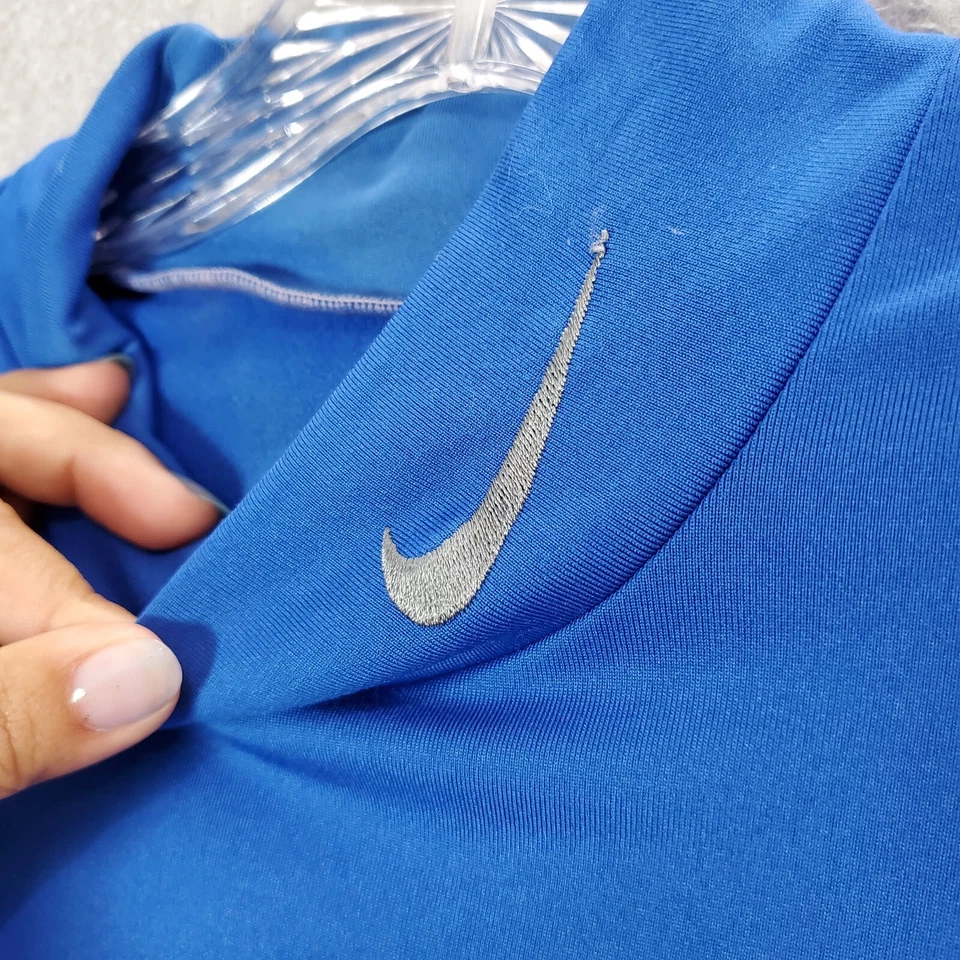 Nike Pro Combat Hombres Ropa Activa Camisa XL Azul Logo Dri Fit Manga Larga LEER Foto 4 de 4