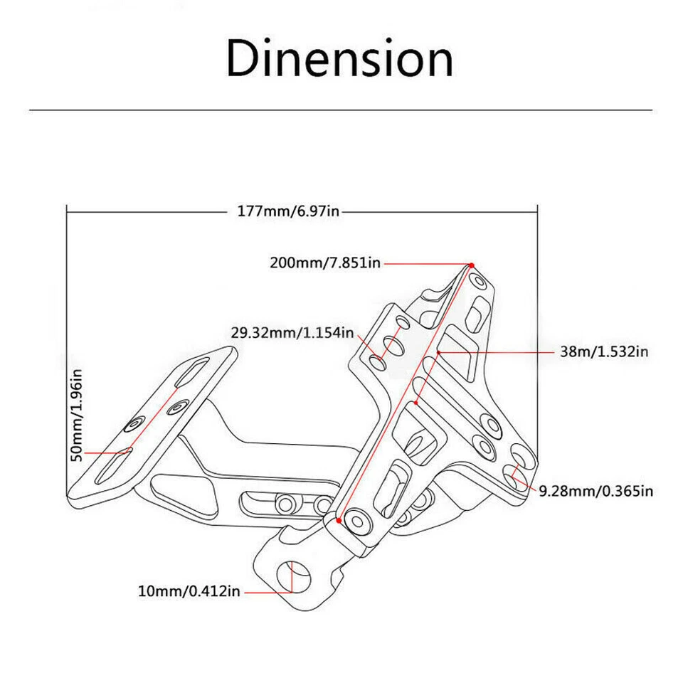 Fender Eliminator License Plate Holder w/LED Light For Suzuki SV650S SV1000S - Изображение 3 из 4