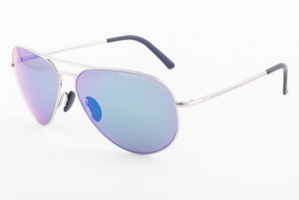 PORSCHE Design 8508 K Silver Palladium / Green Mirrored Sunglasses