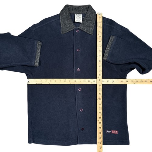 Vintage 90s Dolce & Gabbana D&G Fleece Wool Blend Shacket Shirt Jacket Mens M - Picture 10 of 10