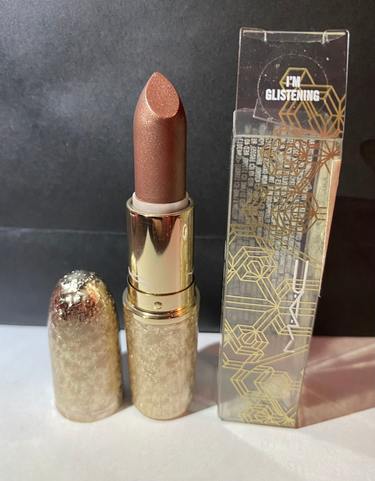 MAC Cosmetics Lipstick in *I'm Glistening Snow Ball Limited Edition NIB-image